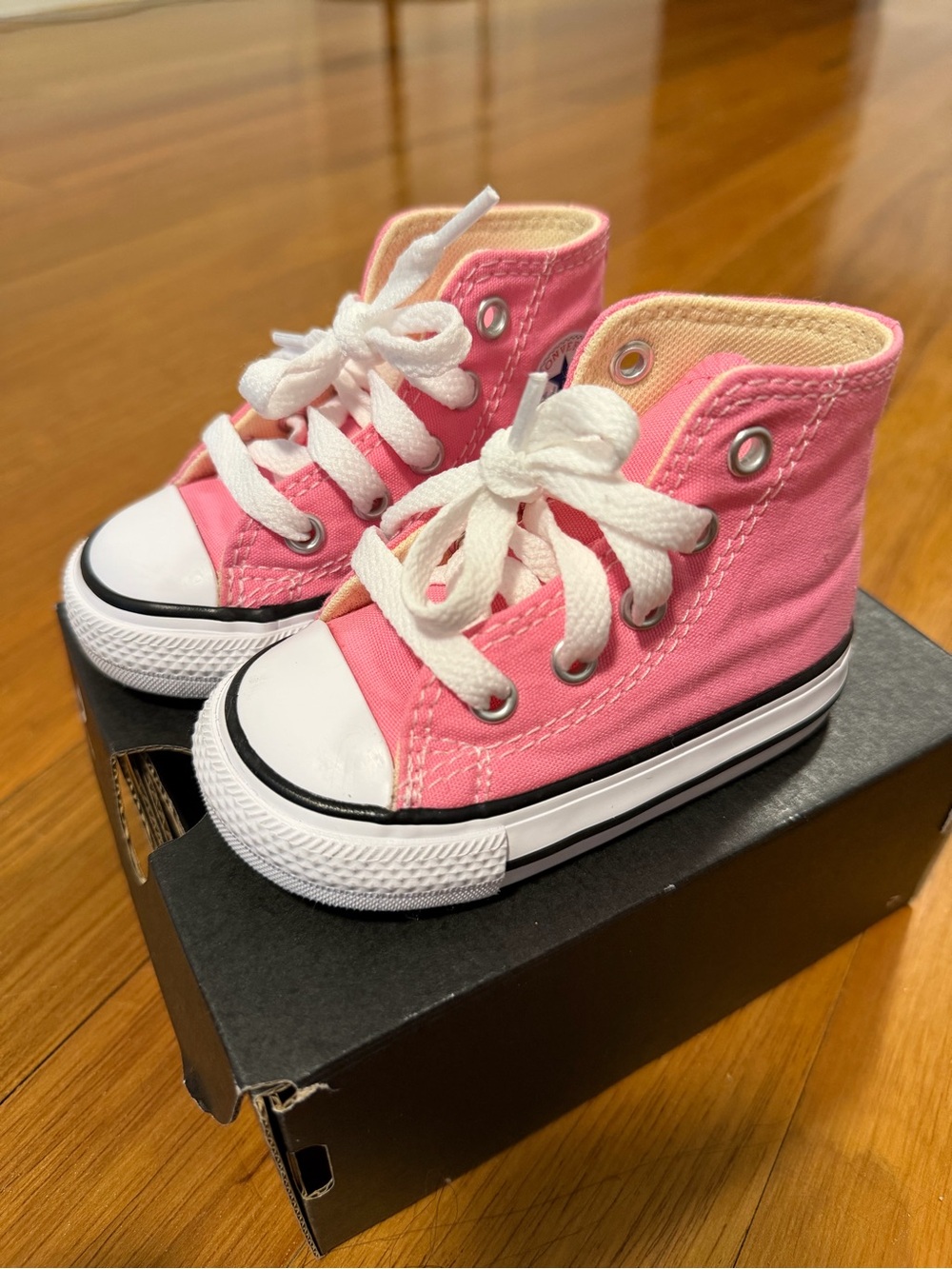 Converse Kids High-Top Sneakers in Pink and White